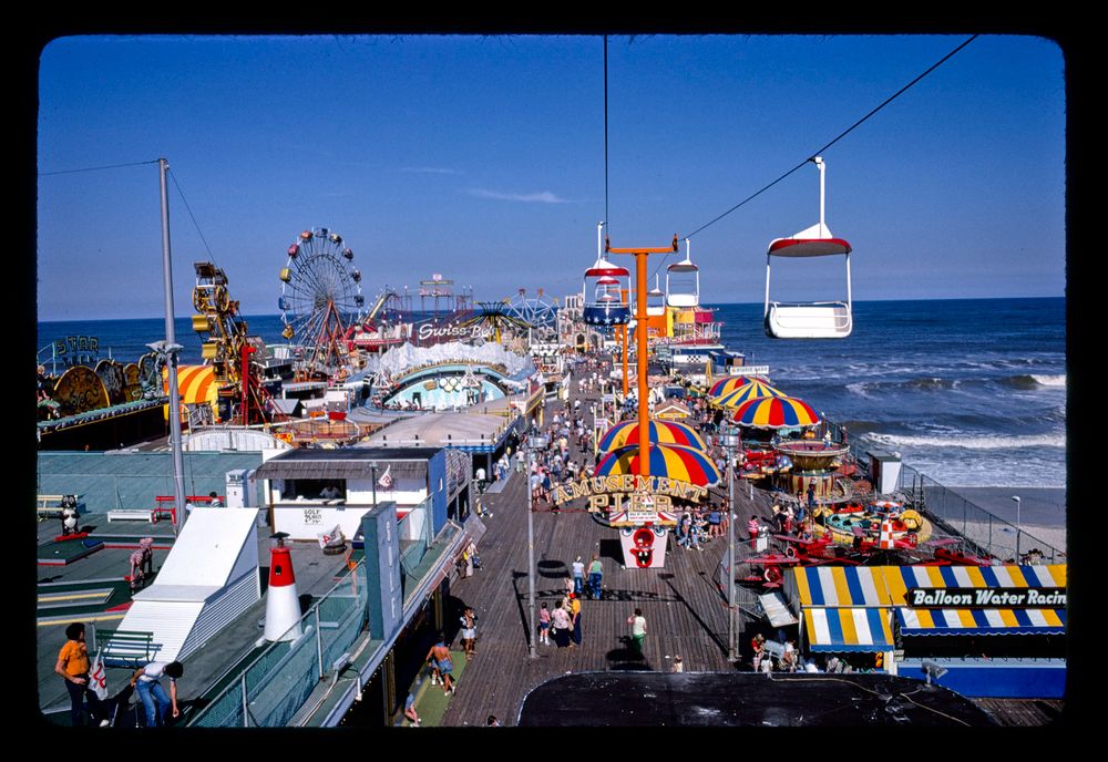 skyride over casino pier, seaside heights, new jersey, 1978
