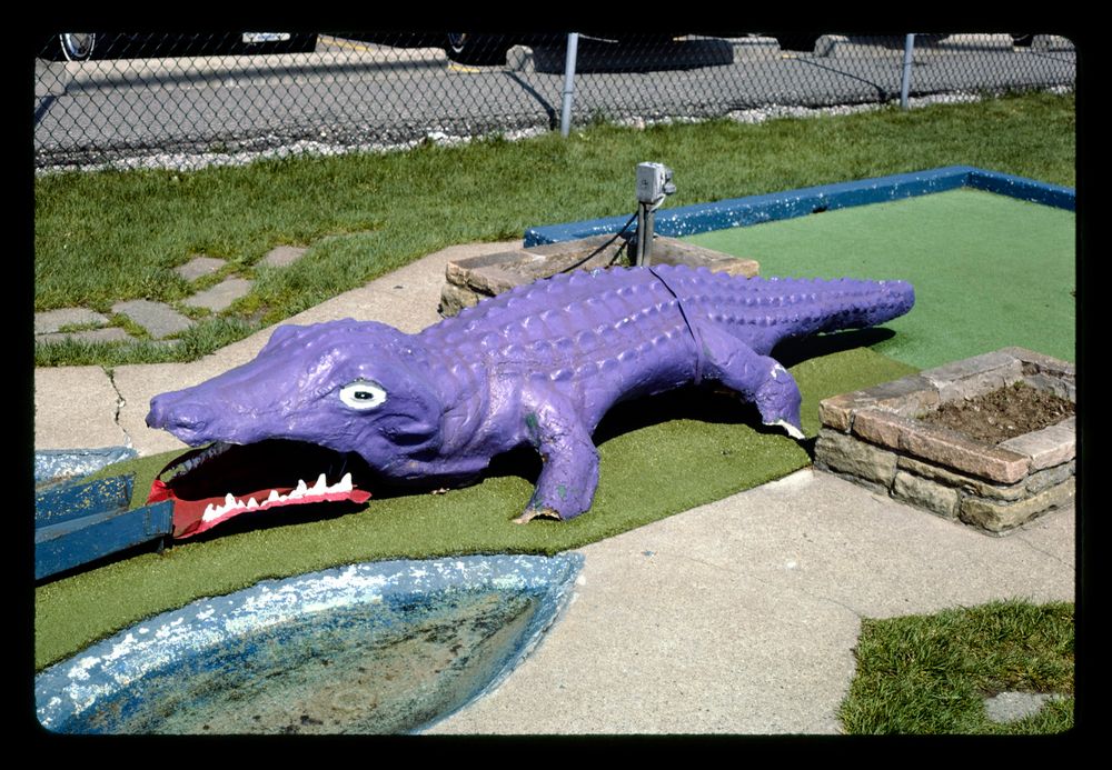 purple gator entire, jawor's fun golf, roseville, michigan, 1986