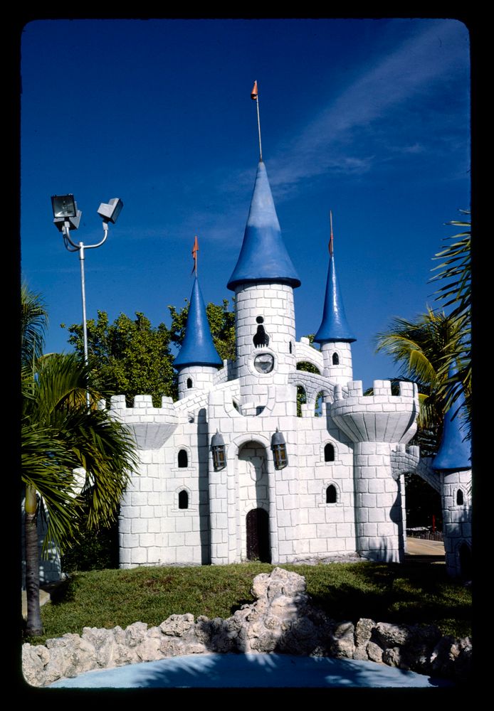 castle straight on, magic carpet golf, key west, florida, 1985