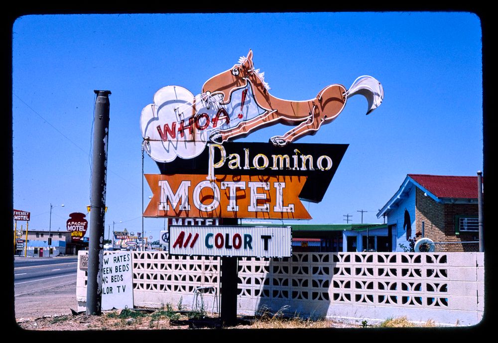 palomino motel sign, tucumcari, new mexico, 1982