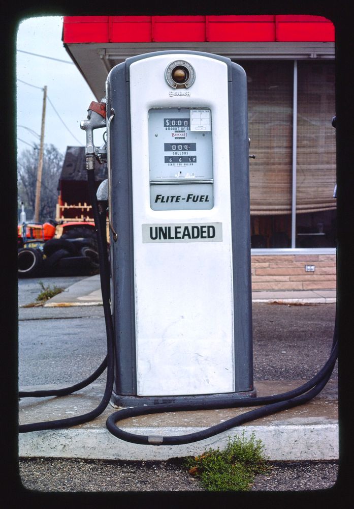 phillips 66 gas pump, rt. 60, columbus, wisconsin, 1977