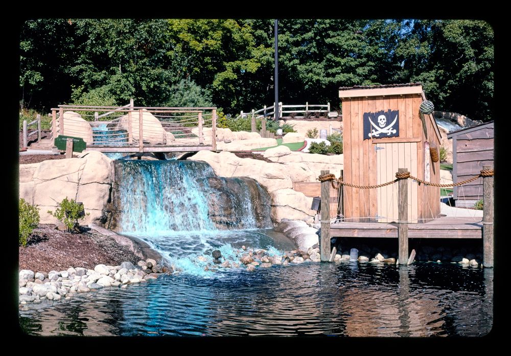 waterfall, pirate's cove adventure golf, lake george, new york, 2002