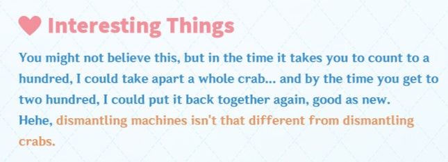 Full text of the officially teased "Interesting Things" Aino Voice line.