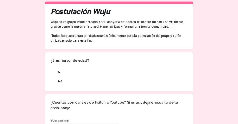 Postulación Wuju