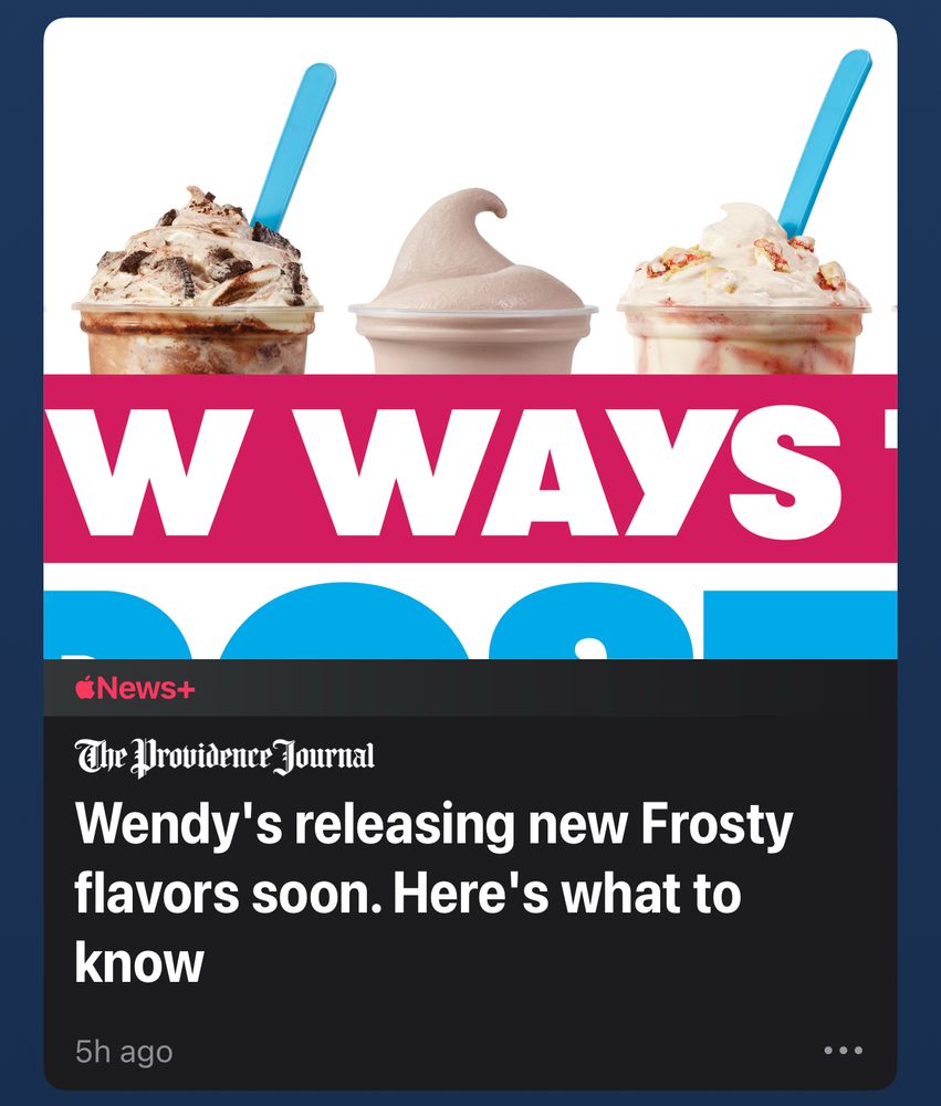 News+
The Providence Journal
Wendy's releasing new Frosty flavors soon. Here's what to know
5h ago