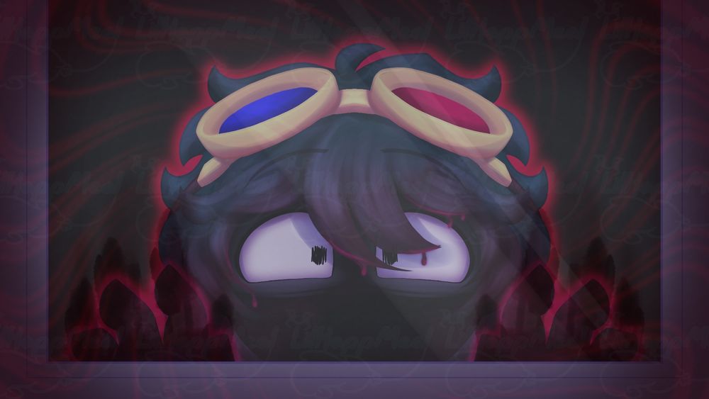 Drawing of CitrusWasHere but spooky, he's looking at you through a window, with his hands dragging down the glass, leaving trails of blood behind. His hair is soaked in it, dripping slightly. His face is completely darkened out, his eyes wide open.