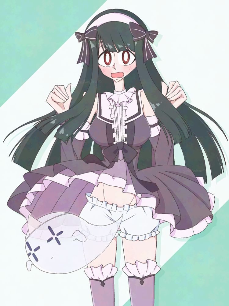 ミリオンライブ　「2人はゴーストバスターシスターズ！ガシャ」より、セカンドヘアカラーの田中琴葉ちゃん。半透明のゴーストにスカートを煽られている。
公式のテキストに「いま、太ももを、スルッて……！？」とあり、その直前のシーンを妄想して描いたもの。