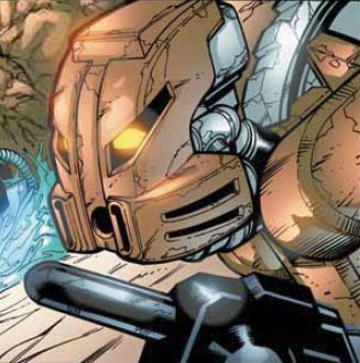 a cropped close-up of Pohatu as depicted in the comics
