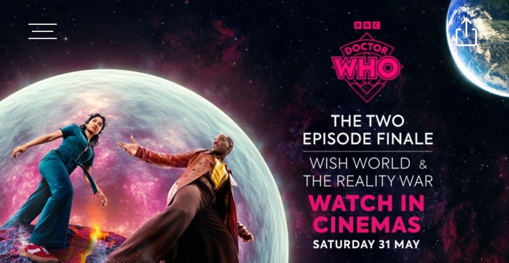 THE TWO
EPISODE FINALE
WISH WORLD & THE REALITY WAR WATCH IN CINEMAS
SATURDAY 31 MAY