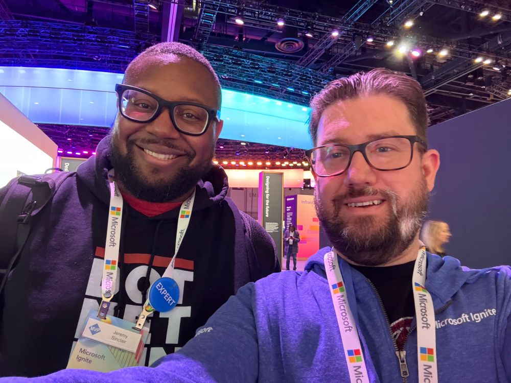 Selfie of Jeremy Sinclair (left) and Brandon LeBlanc at Microsoft Ignite conference.
