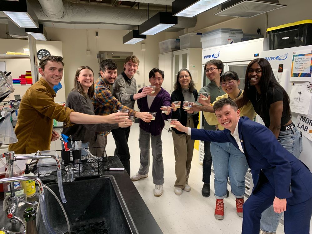 Moreau lab and friends cheers to Dr. Graber