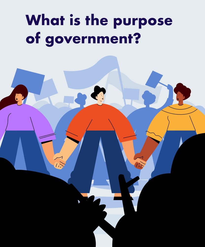 Illustration of fem people holding hands at the front line of a protest. Silhouette of police in the foreground. 

Illustration by Ayush Kumar on Unsplash