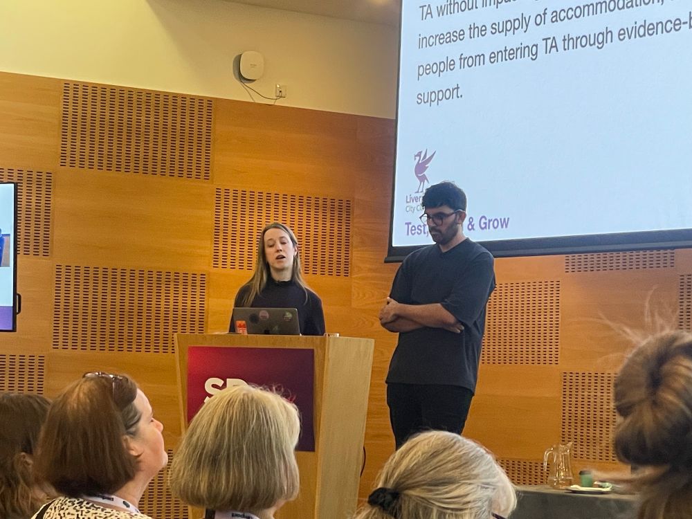 Kara presenting with Omar Idris on Test and learn