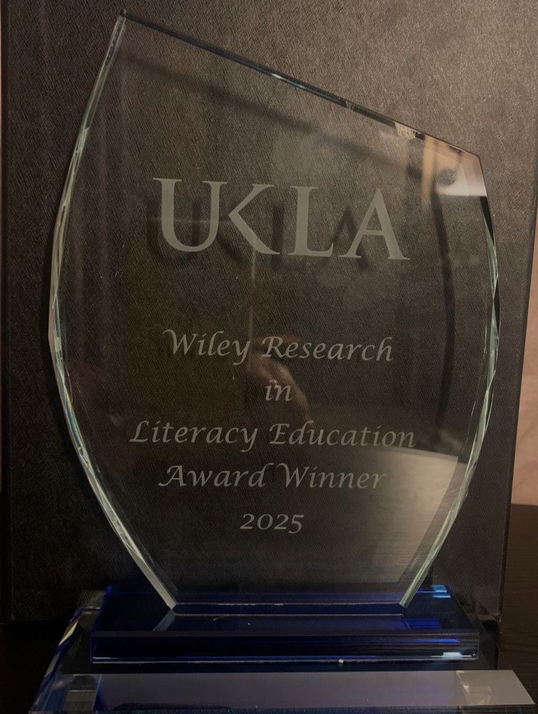 UKLA Wiley Research in Literacy Education 2025 Award Trophy 