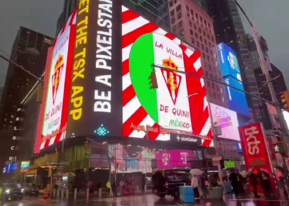 El Sporting, en las pantallas de Times Square