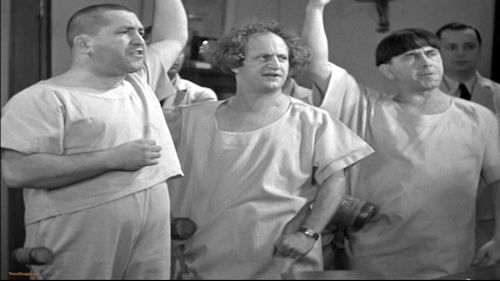 Three Stooges in Oscar nominated 1934 short, Men in Black.
