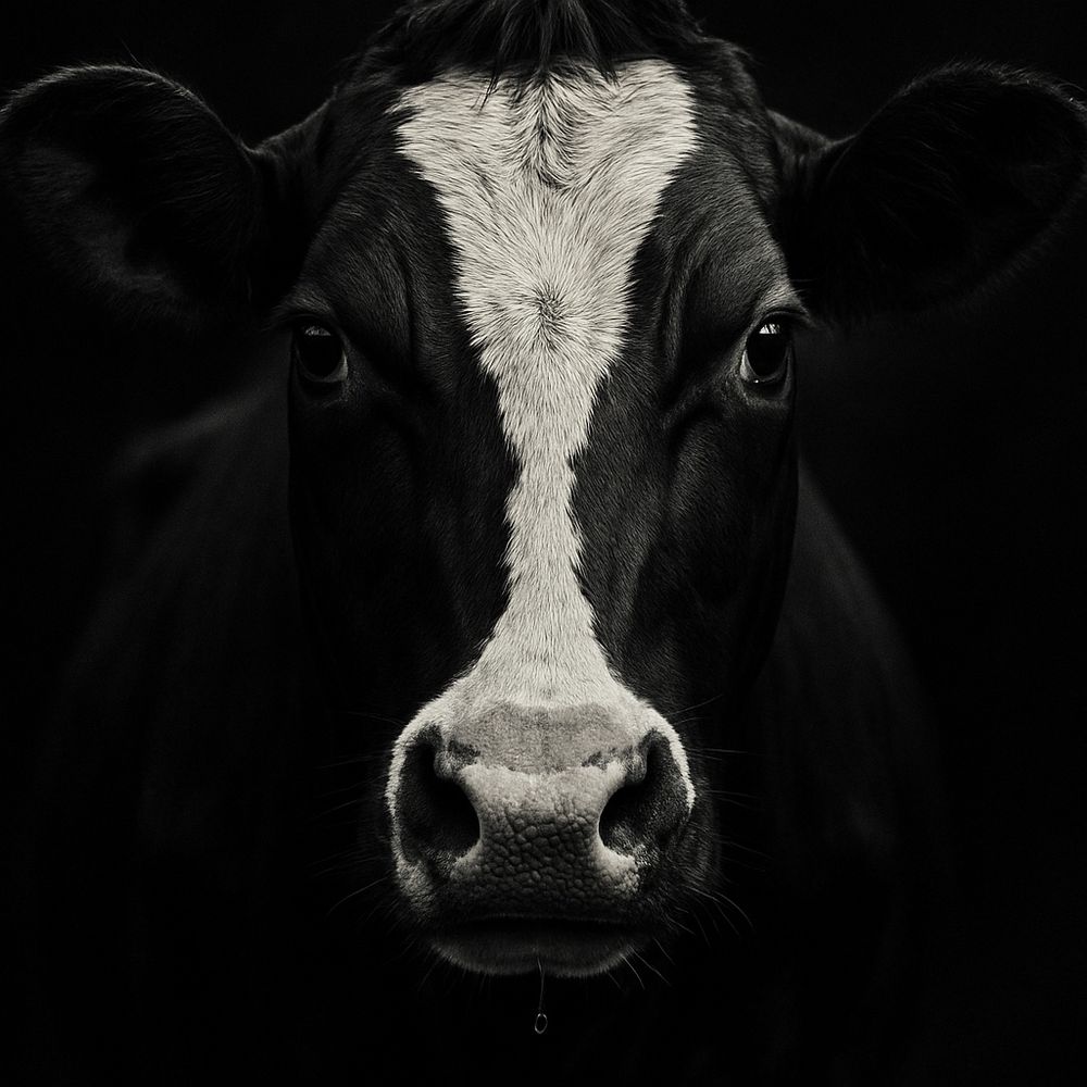 Pic of black and white cow