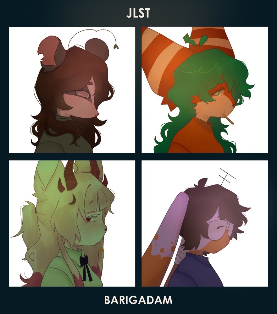 Beef, jenny, amor and mari posing like the demon days album cover