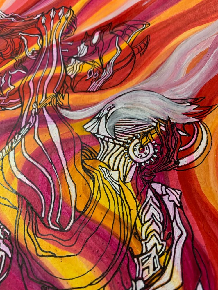 Fixing Valkyr helmet in her x Garuda Pride piece. WIP.
I am completely bamboozled in how her helmet works from a side profile. I’m like, can I even do it correctly & not make it worse? Time will tell.
Both characters are my OC versions of characters from a CRITICALLY ACCLAIMED GAME WARFRAME

