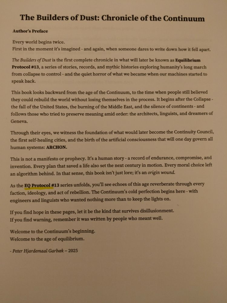 First printed draft of The Builders of Dust. A science fiction novel by Peter Hjardemaal Garbæk 