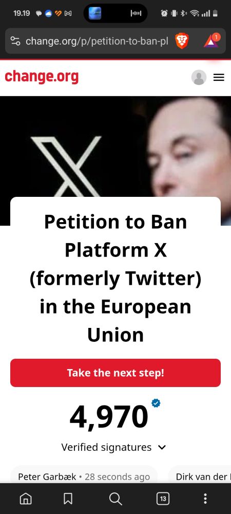Petition to ban X formerly known as functional. In the European union!
