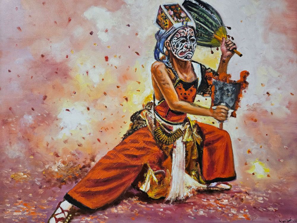 Artwork hanging in the "Four Seas One Family" restaurant.