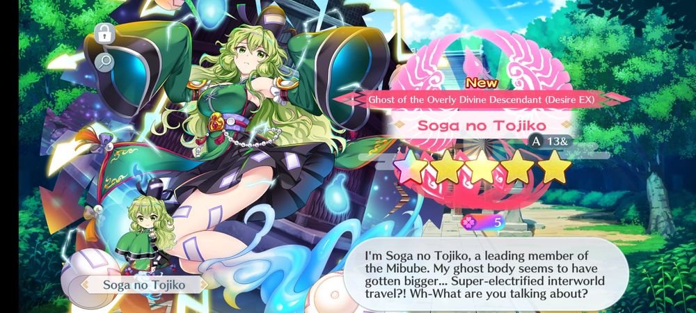 screenshot from Touhou Lost Word, it's Soga no Tojiko in her A13& unit