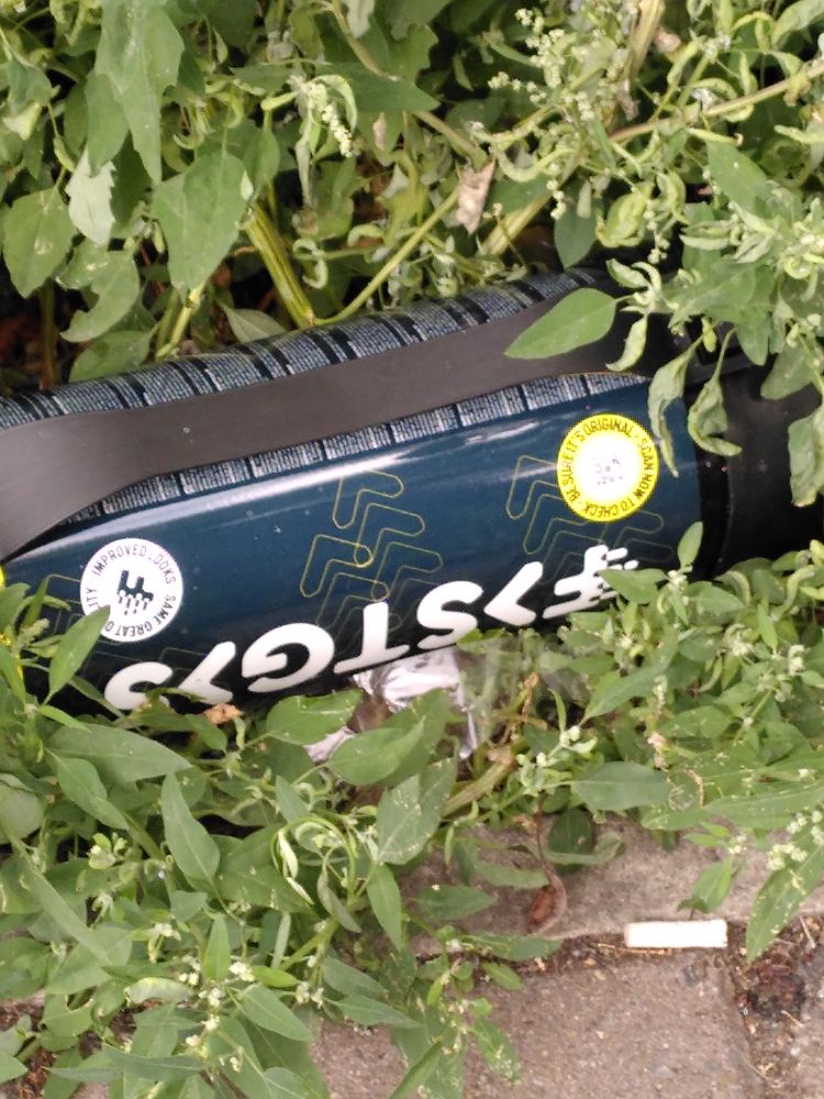 An empty can of 'Fastgas'.