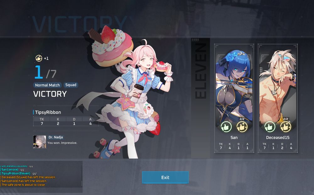 Eternal Return victory screen.