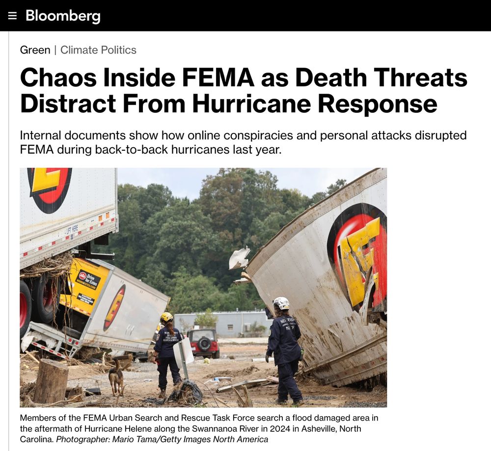 Headline: Chaos Inside FEMA as Death Threats Distract from Hurricane Response