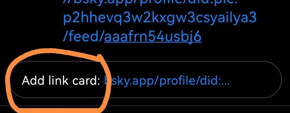 Screenshot of "Add link card"