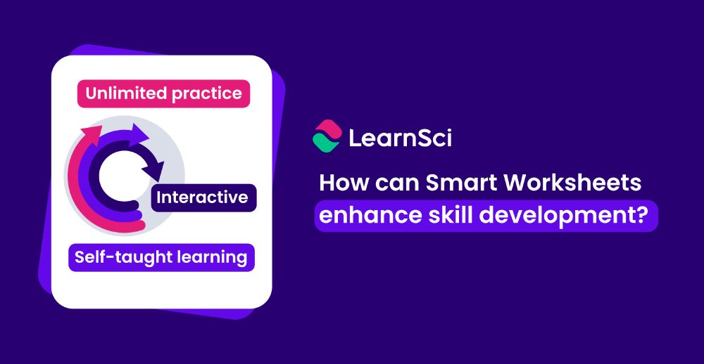 How can Smart Worksheets enhance skill development? Unlimited practice, self taught learning, interactive.