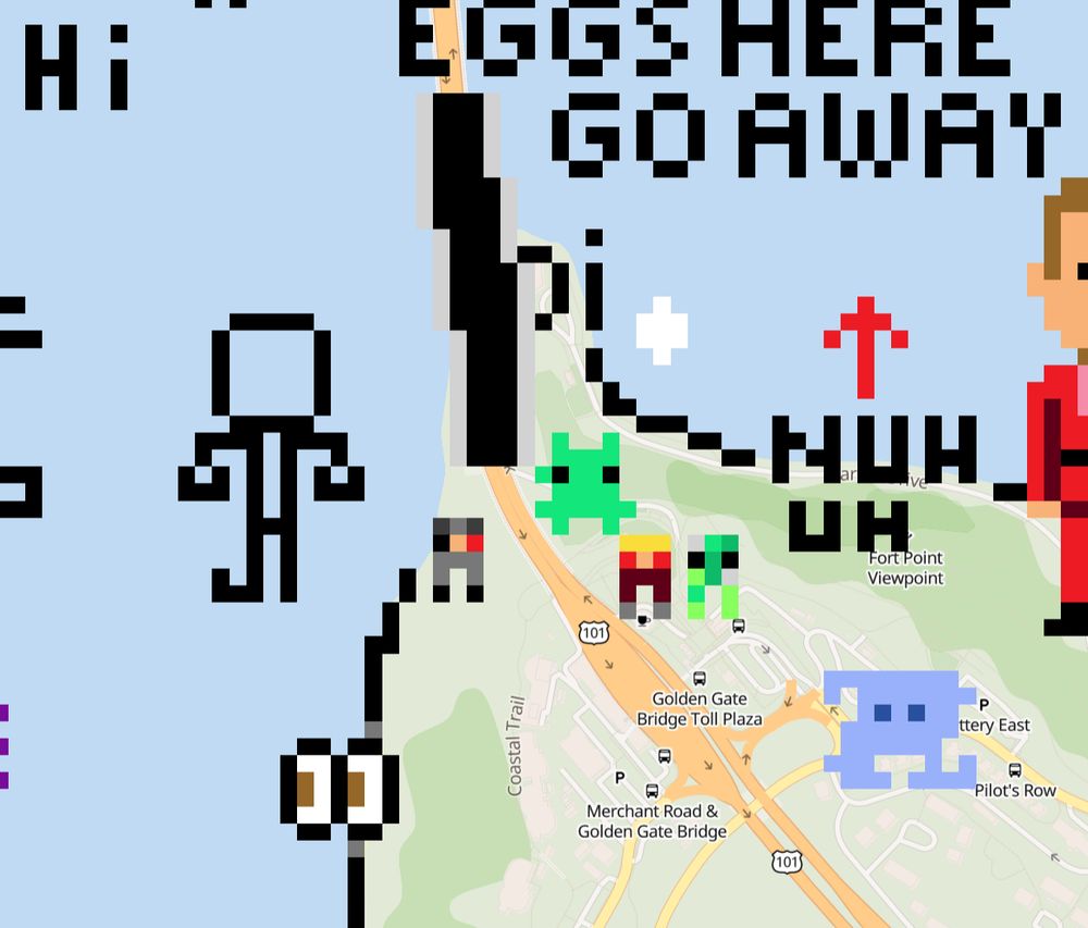 It's a little goblin, hanging out just before the Golden Gate Bridge in San Francisco!