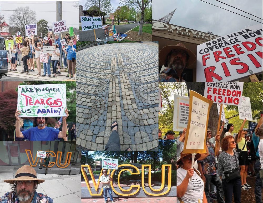 Collage of protest photos from May through March