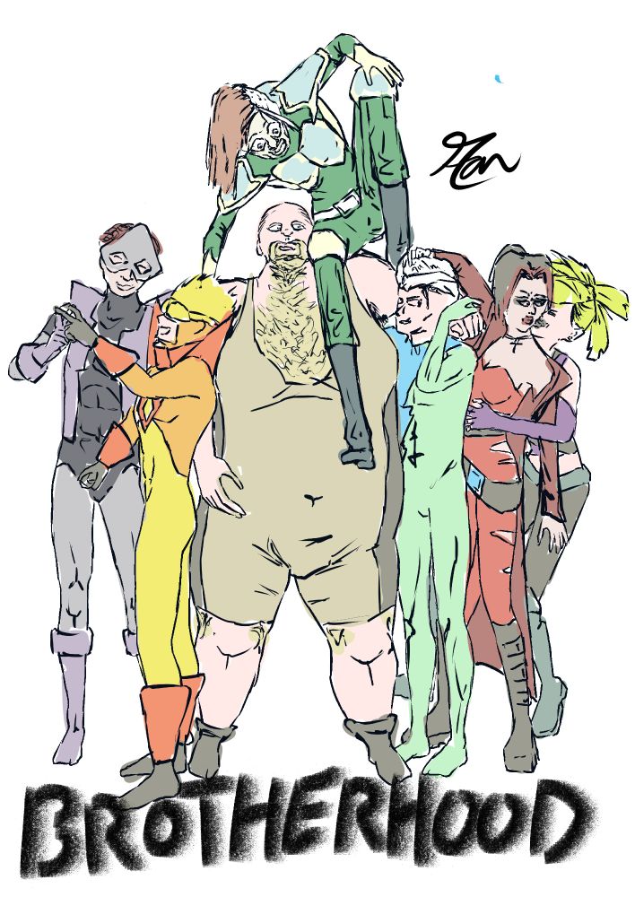 a drawing of the various members of the x-men evolution brotherhood