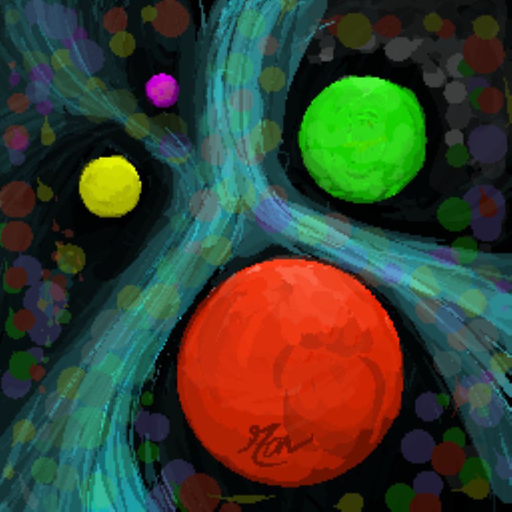 pixel art depicting various planets in the universe