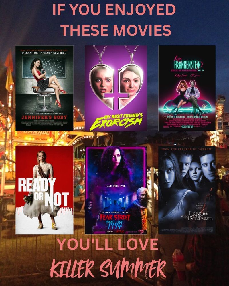If you enjoyed these movies: Jennifer's Body, My Best Friend's Exorcism, Lisa Frankenstein, Ready or Not, Fear Street 1994, I Know What You Did Last Summer