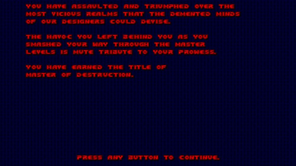 End screen for DOOM II: Master Levels