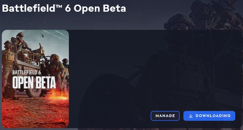 Battlefield 6 Open Beta, downloading screen.