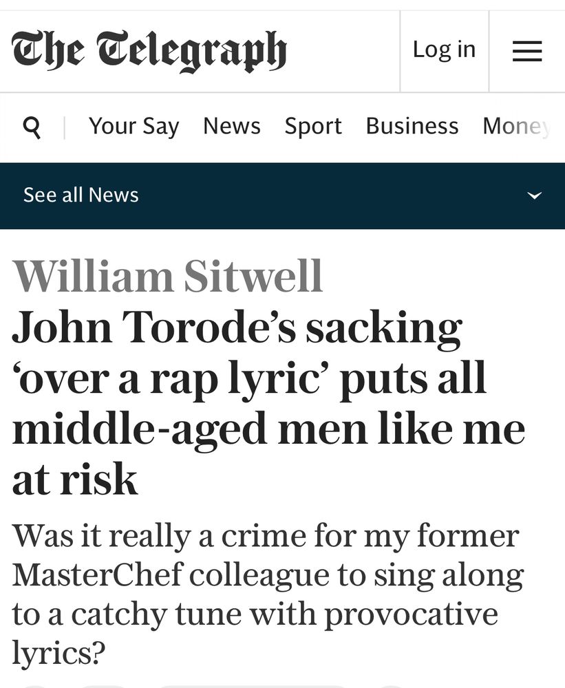 William Sitwell
John Torode’s sacking ‘over a rap lyric’ puts all middle-aged men like me at risk