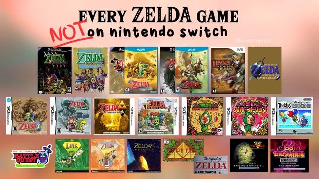 A list of Zelda games not available for switch 