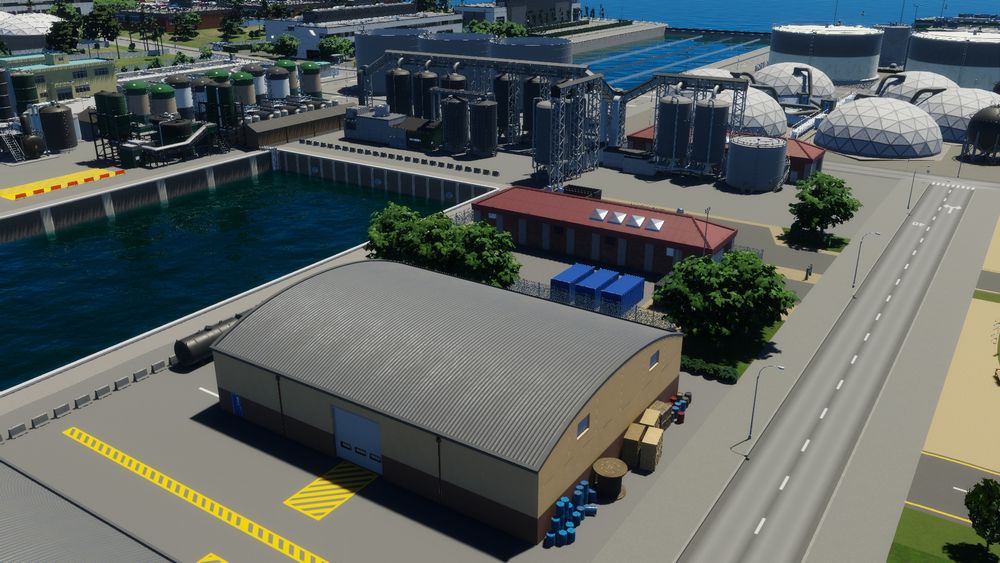 Capture d'écran du jeu Cities: Skylines 2 : grosse session déco pour cette usine de désalinisation 