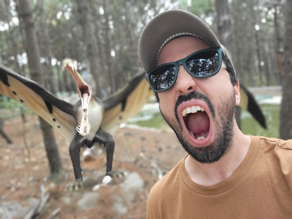 Bearing my teeth next to the same replica