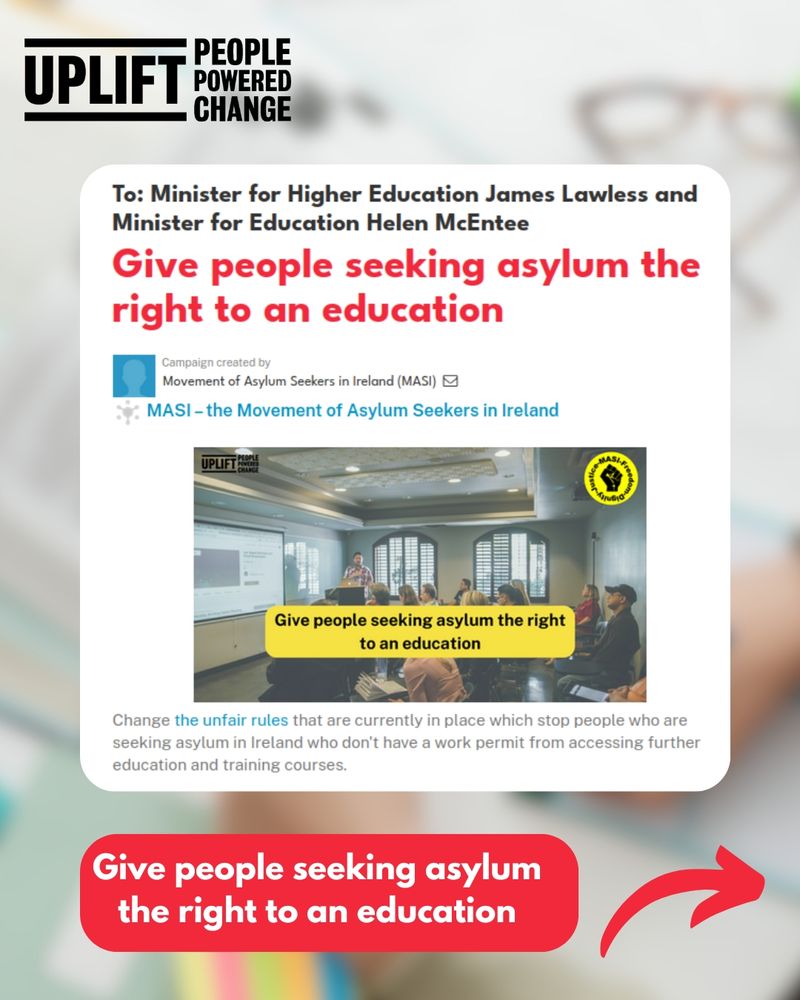 Image of petition calling to give people seeking g asylum the right to education 