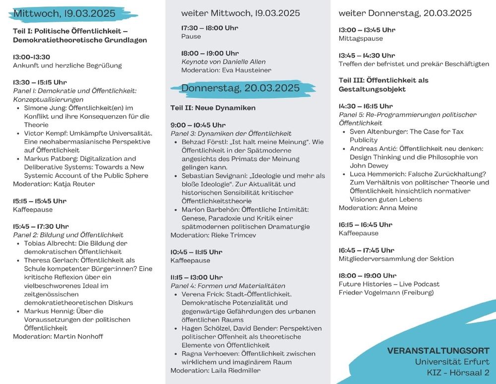 Innenseite des Flyers: Programmübersicht Mittwoch & Donnerstag, Flyer gehalten in Beigetönen. Alle Infos auch auf unserer Homepage abrufbar. 