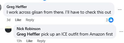 Greg Heffler post: I work across glisan from there. I'll have to check this out
Nick Robinson post: Greg Heffler pick up an ICE outfit from Amazon first