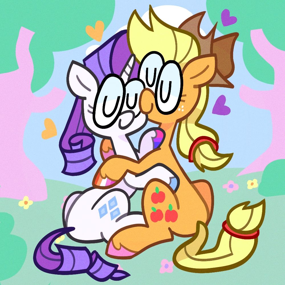 digital art of Rarity and Apple Jack from My Little Pony