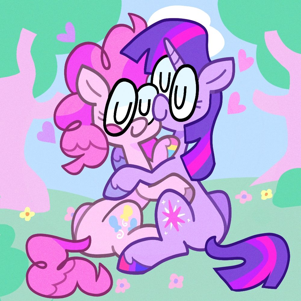 digital art of Pinkie Pie and Twilight Sparkle from My Little Pony