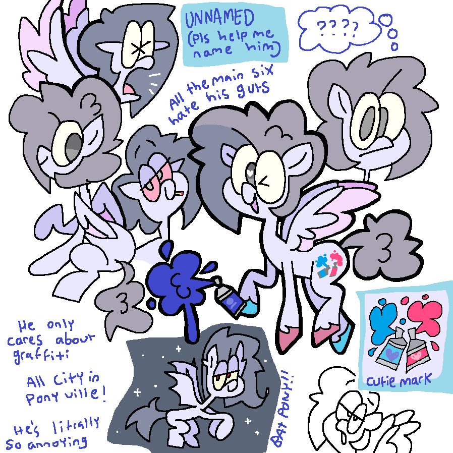 ms paint doodles of an original My Little Pony character