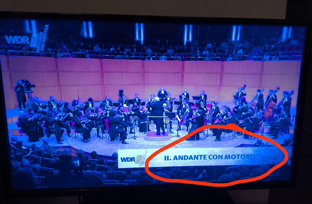Das WDR Symphonieorchester unter Leitung von Adam Fischer. Als Satzbezeichnung steht: 2. Andante con motoro